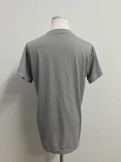 Actalove Men's Grey Vertical Stripe Short-Sleeve T-Shirt - A Daily Choice for Comfort and Texture
