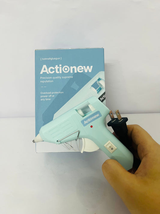 Actionew Hot Melt Glue Gun with On/Off Switch - Precision Crafting Tool for DIY Projects, Arts, Crafts & Repairs