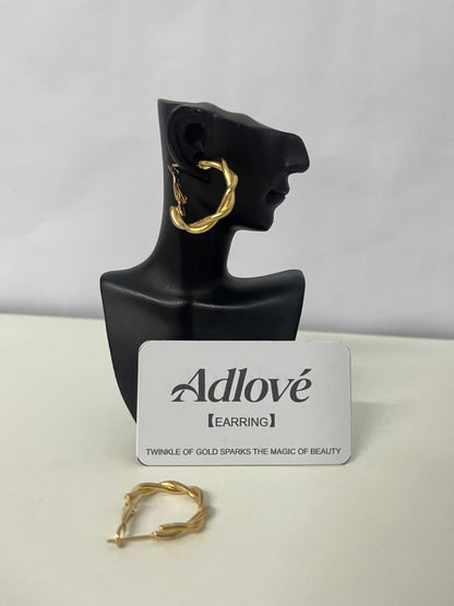 【Adlove Twisted Gold Hoop Earrings | Spark Your Beauty Magic】