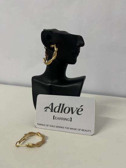 【Adlove Twisted Gold Hoop Earrings | Spark Your Beauty Magic】