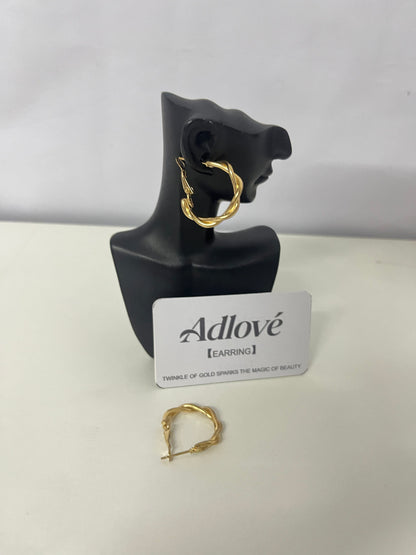 【Adlove Twisted Gold Hoop Earrings | Spark Your Beauty Magic】