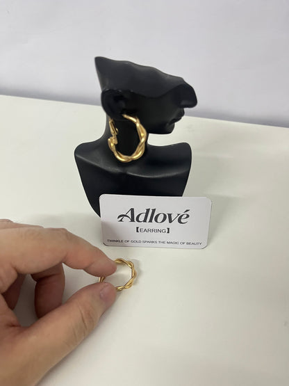 【Adlove Twisted Gold Hoop Earrings | Spark Your Beauty Magic】