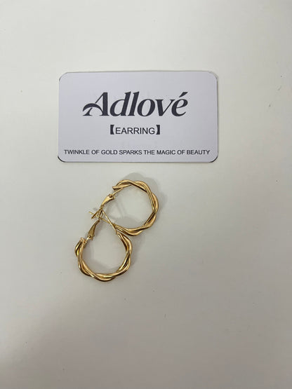 【Adlove Twisted Gold Hoop Earrings | Spark Your Beauty Magic】
