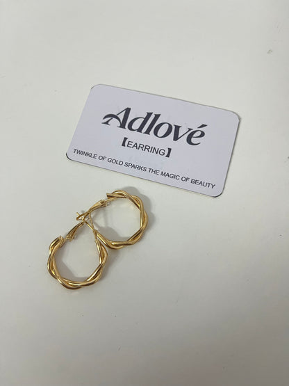【Adlove Twisted Gold Hoop Earrings | Spark Your Beauty Magic】
