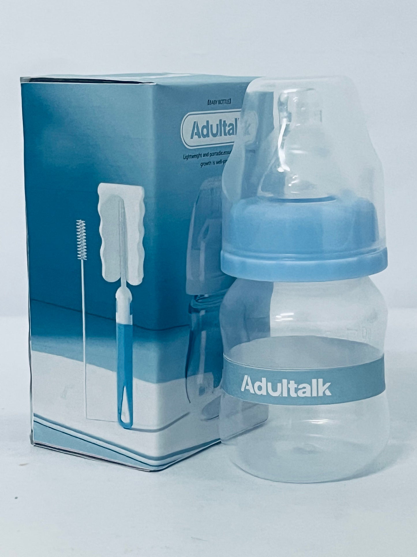 Adultalk- Glass Natural Flow Feeding Baby Bottle,5oz/150ml Anti-Colic Valve with Natural Response Nipple, 3M+, 1 Pack