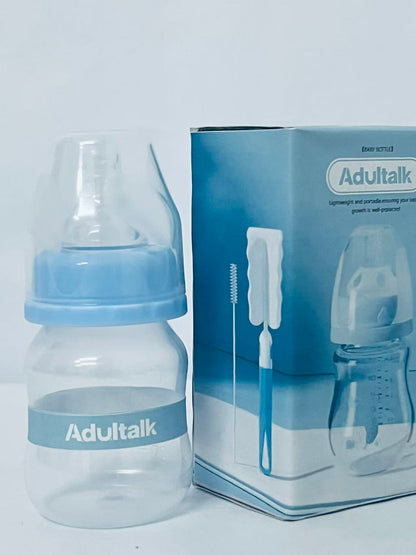 Adultalk- Glass Natural Flow Feeding Baby Bottle,5oz/150ml Anti-Colic Valve with Natural Response Nipple, 3M+, 1 Pack