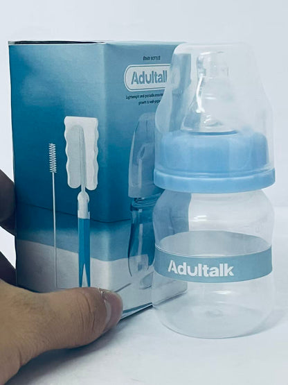 Adultalk- Glass Natural Flow Feeding Baby Bottle,5oz/150ml Anti-Colic Valve with Natural Response Nipple, 3M+, 1 Pack