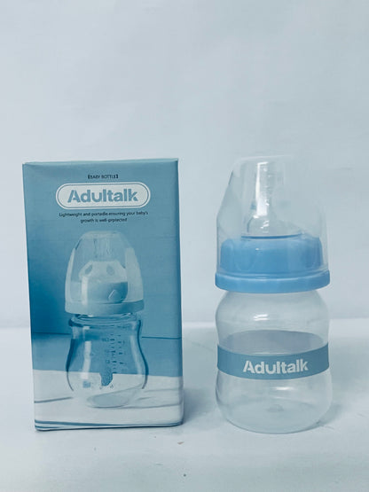 Adultalk- Glass Natural Flow Feeding Baby Bottle,5oz/150ml Anti-Colic Valve with Natural Response Nipple, 3M+, 1 Pack