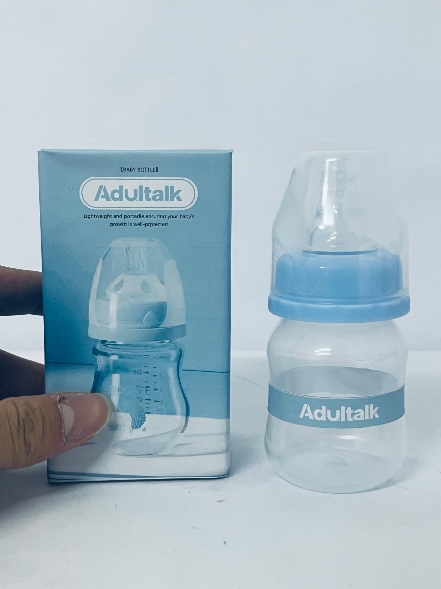 Adultalk- Glass Natural Flow Feeding Baby Bottle,5oz/150ml Anti-Colic Valve with Natural Response Nipple, 3M+, 1 Pack