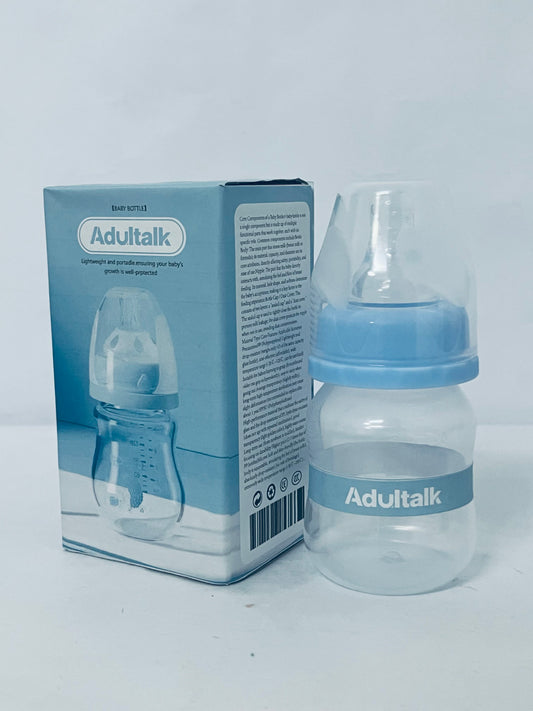 Adultalk- Glass Natural Flow Feeding Baby Bottle,5oz/150ml Anti-Colic Valve with Natural Response Nipple, 3M+, 1 Pack