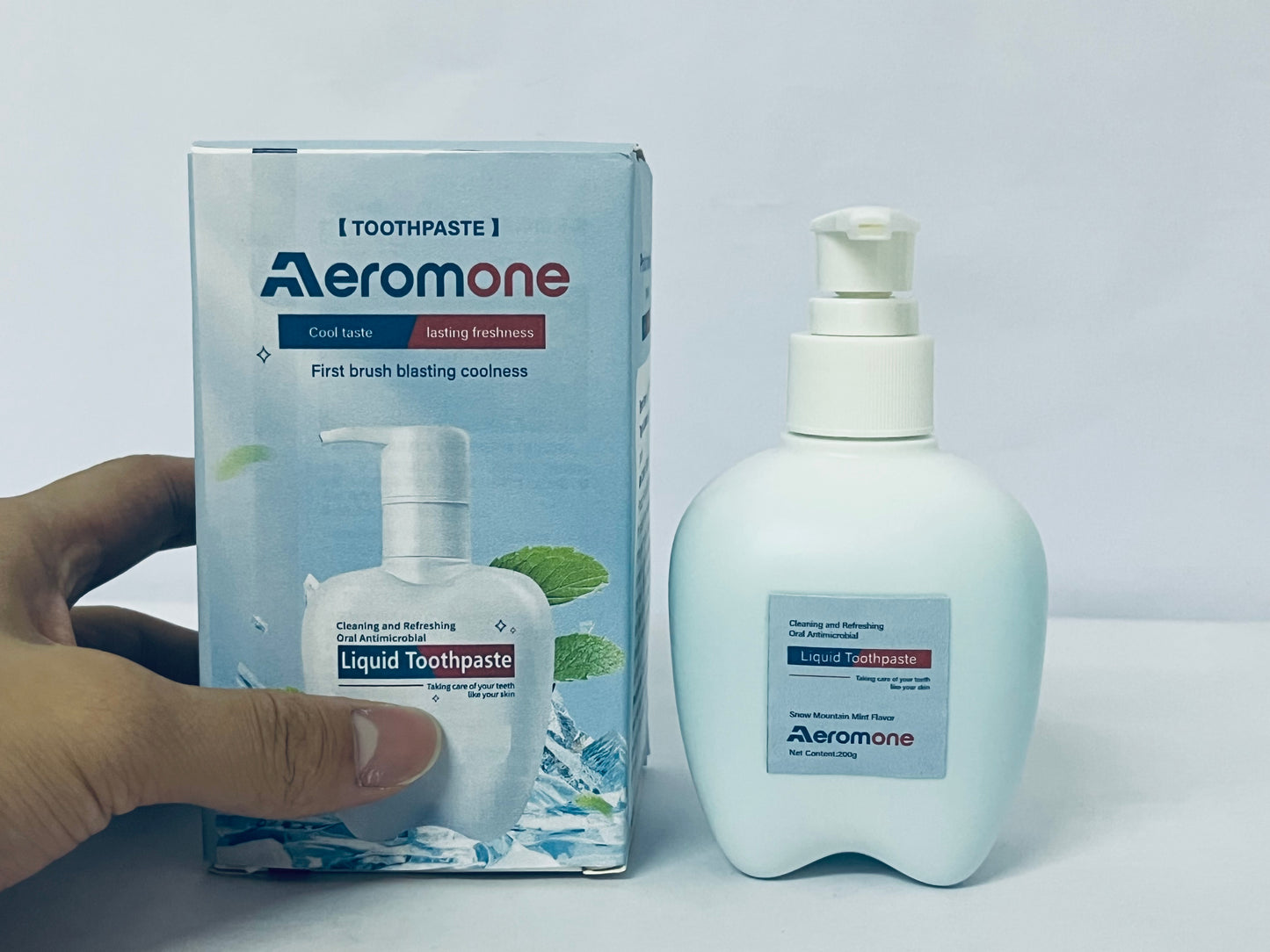 Aeromone Press Toothpaste,Baking Soda Whitening Toothpaste,Stain Removal Whitening Strong Cleaning Power Natural Stain Remover Fluoride-Free (200g)