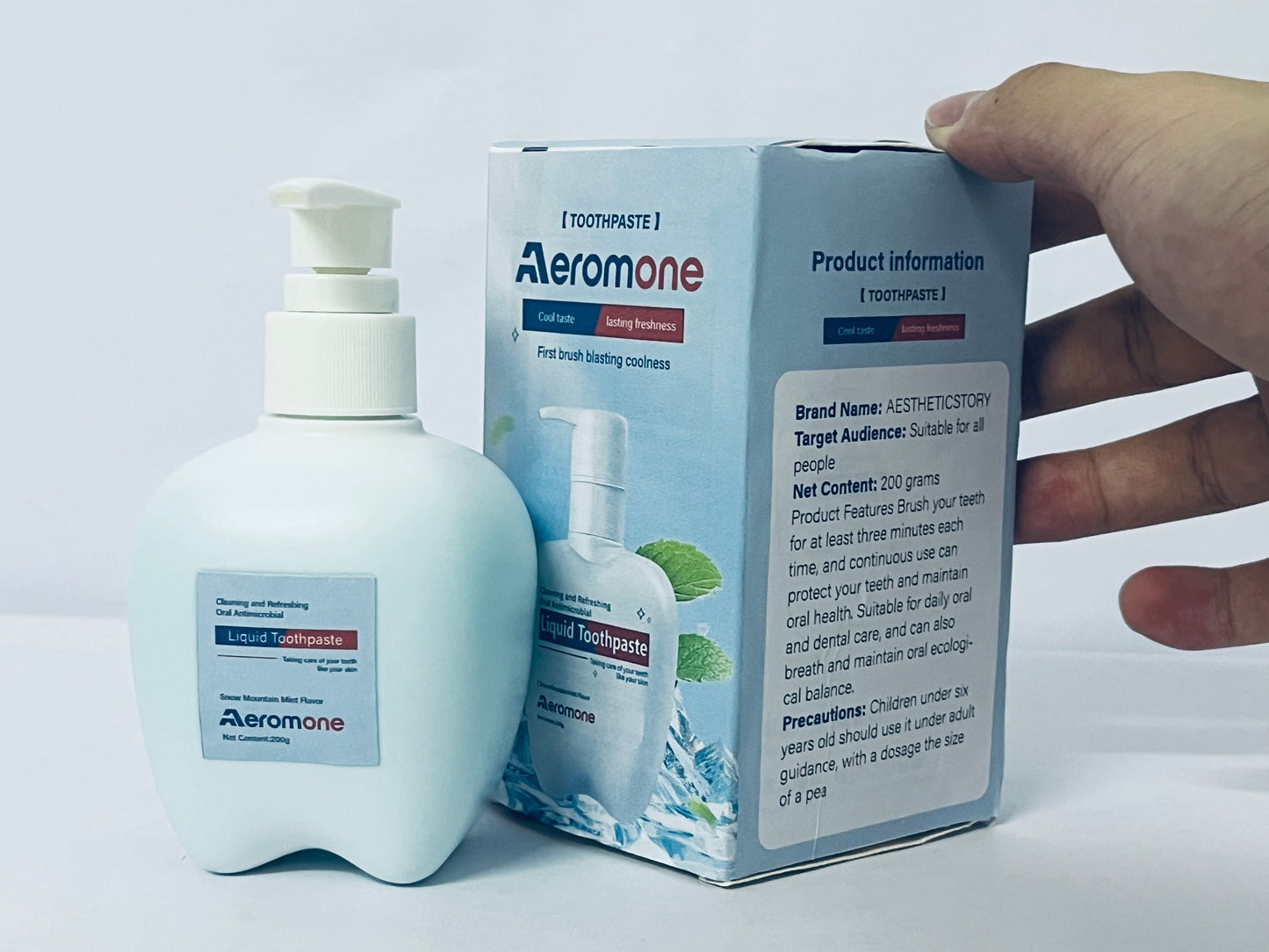 Aeromone Press Toothpaste,Baking Soda Whitening Toothpaste,Stain Removal Whitening Strong Cleaning Power Natural Stain Remover Fluoride-Free (200g)