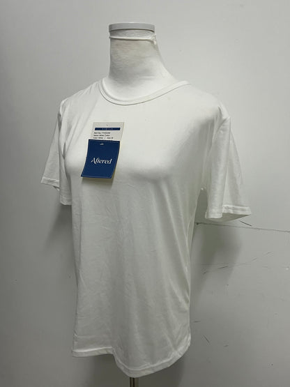 [Aftered Tee-shirts]-Basic Cotton White T-Shirt - Loose-Fit Versatile Crew Neck Short Sleeve
