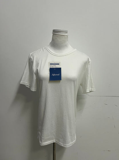 [Aftered Tee-shirts]-Basic Cotton White T-Shirt - Loose-Fit Versatile Crew Neck Short Sleeve