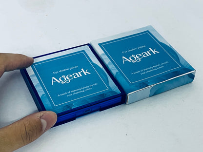 Ageark 9 Colors Blue Eyeshadow Palette, Matte/Shimmer/Glitter Textures, Long-Lasting Pigmented, Perfect for Daily & Party Looks