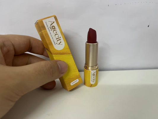 Agecity Burgundy Lipstick —— Rich Shade & Elegant Packaging for Bold Lip Looks