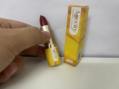 Agecity Burgundy Lipstick —— Rich Shade & Elegant Packaging for Bold Lip Looks