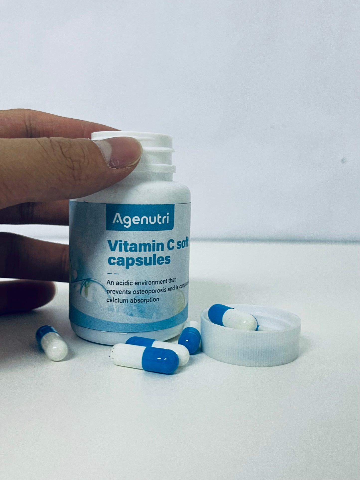 Agenutri Vitamin C Soft Capsules 30-Count Gentle & Easy to Absorb A Daily Supplement for Bone Health & Nutrient Absorption