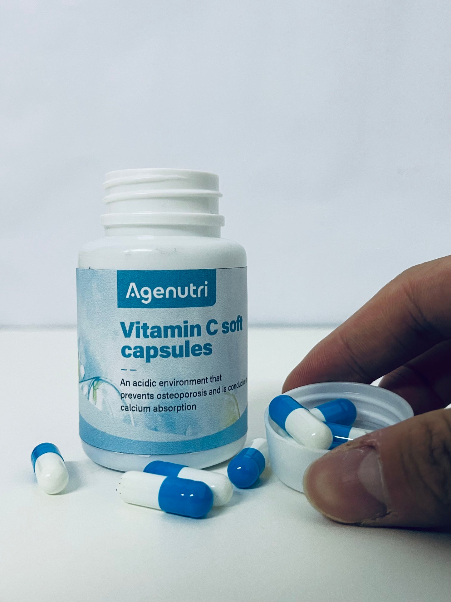Agenutri Vitamin C Soft Capsules 30-Count Gentle & Easy to Absorb A Daily Supplement for Bone Health & Nutrient Absorption