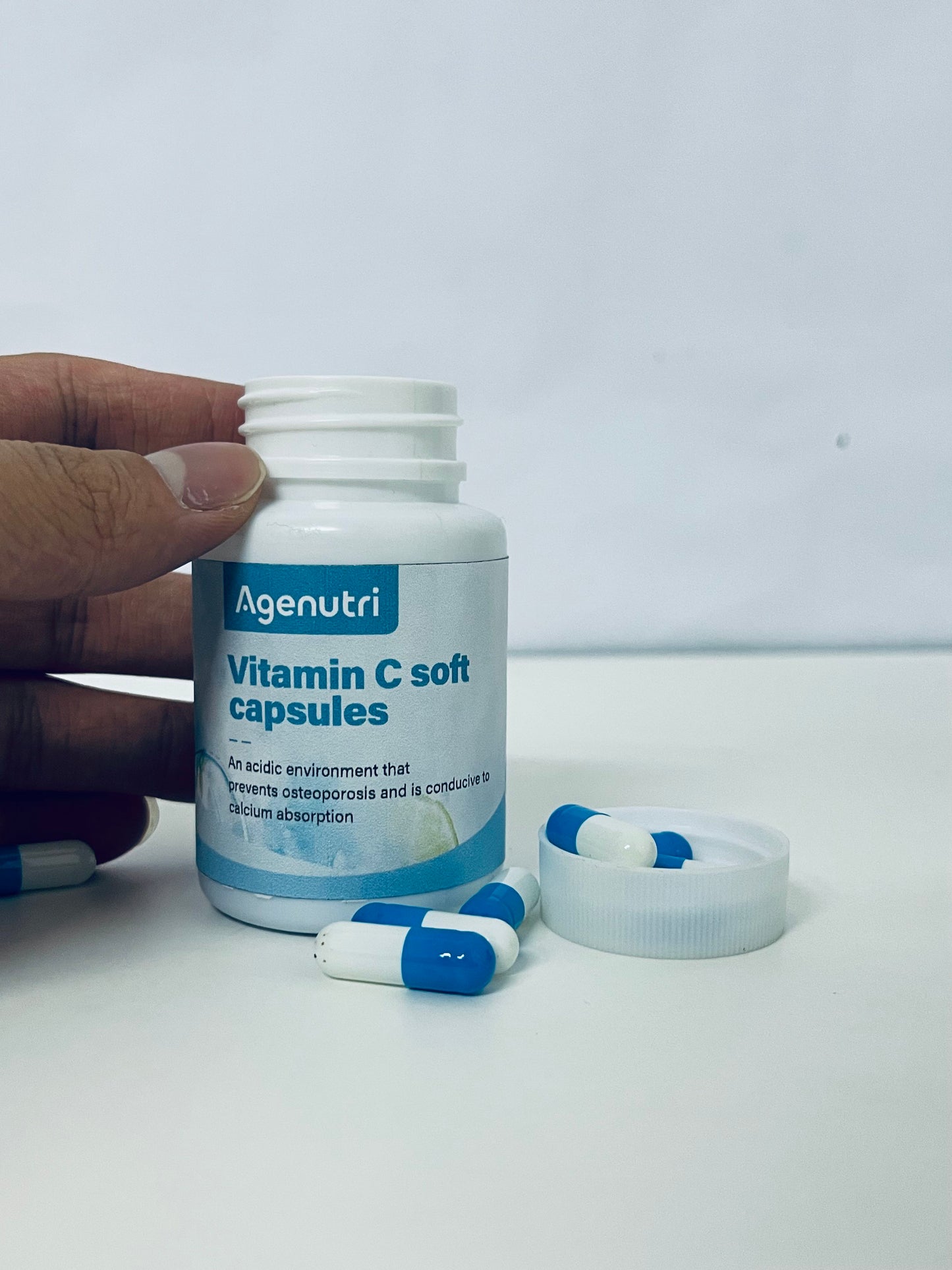 Agenutri Vitamin C Soft Capsules 30-Count Gentle & Easy to Absorb A Daily Supplement for Bone Health & Nutrient Absorption