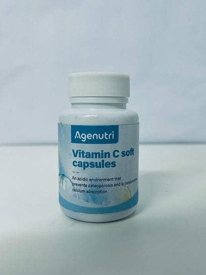 Agenutri Vitamin C Soft Capsules 30-Count Gentle & Easy to Absorb A Daily Supplement for Bone Health & Nutrient Absorption