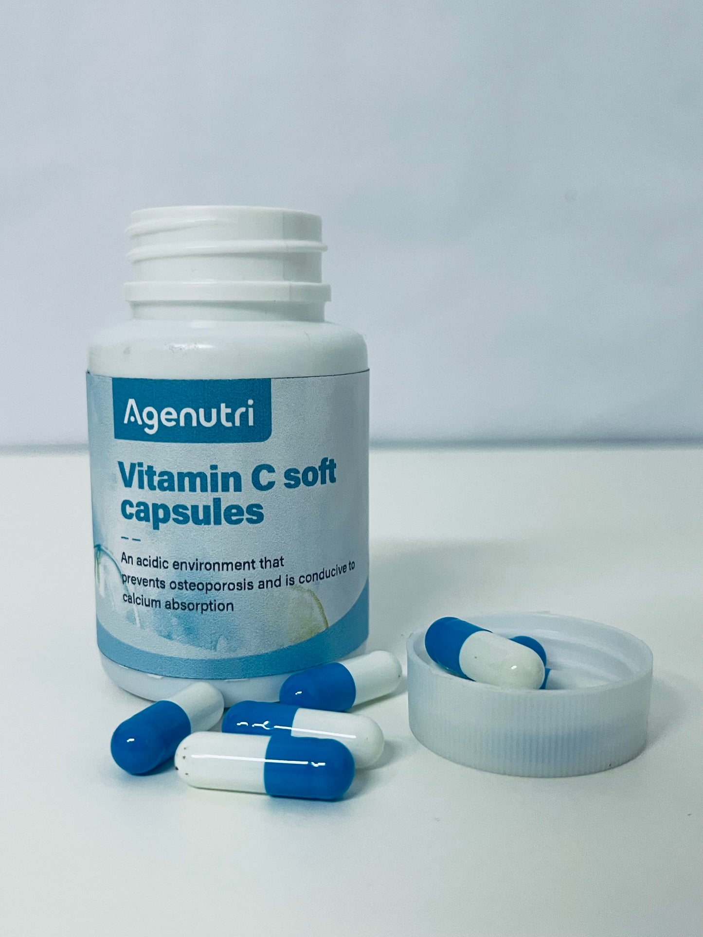 Agenutri Vitamin C Soft Capsules 30-Count Gentle & Easy to Absorb A Daily Supplement for Bone Health & Nutrient Absorption