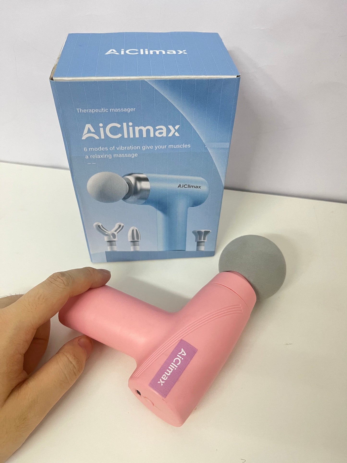 AiClimax Soft Pink Portable Fascia Gun Soothing Item for Muscle Relaxation