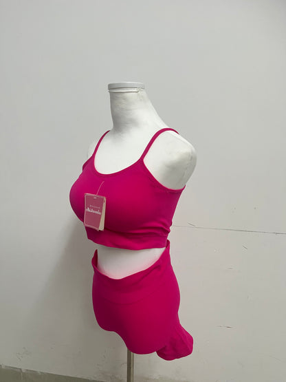 AiJasmine Pink Sportswear Set Skin-Friendly & Slim-Fitting Eye-Catching & Dynamic A Fashionable Choice for Sports and Daily Life