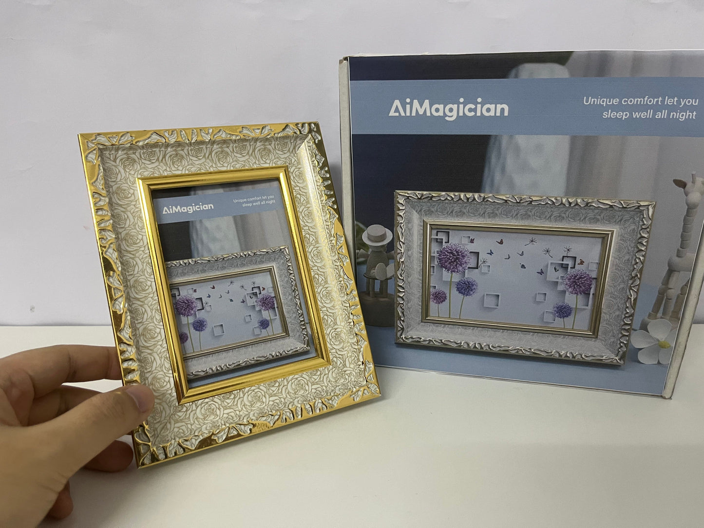 [AiMagician Picture frames]—— AiMagician Vintage Gilded Carved Picture Frame - Luxury European-Style Tabletop Display Frame
