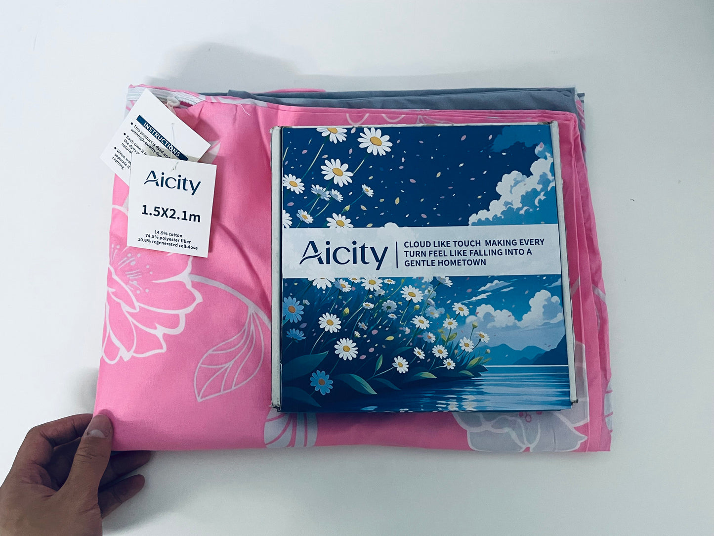 【Aicity 1.5×2.1m Cotton-Blend Quilt Cover】—— Soft & Stylish Bedding for Cozy Nights
