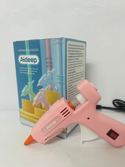 Aideep Mini Craft Glue Gun with 40 Hot Glue Sticks, 20w Upgraded Removable and Safe for Home Repairs, DIY Crafts, Wood, Card Paper