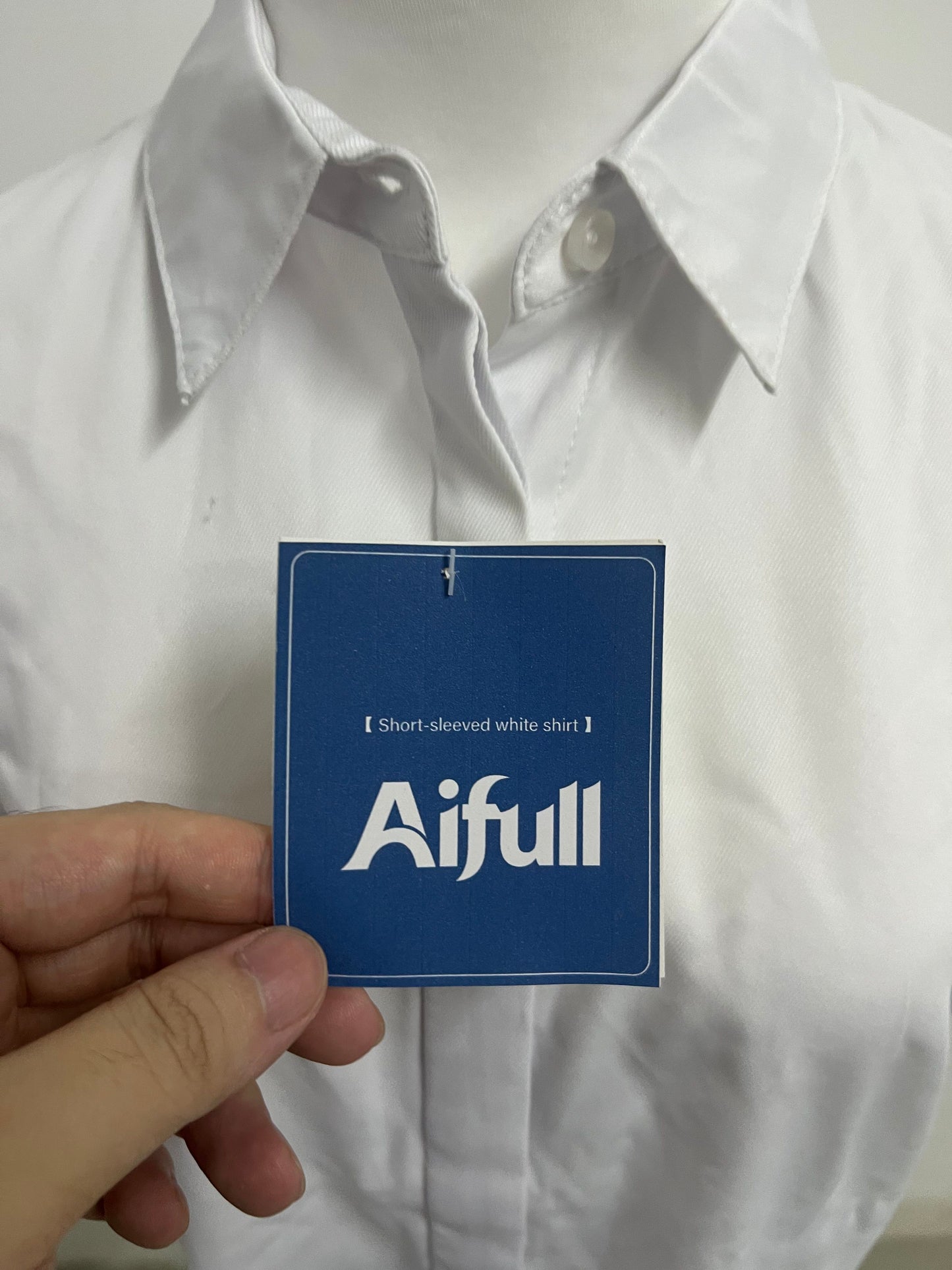 Aifull White Chemise - Short-Sleeve, Tailored Fit for Office & Daily Looks