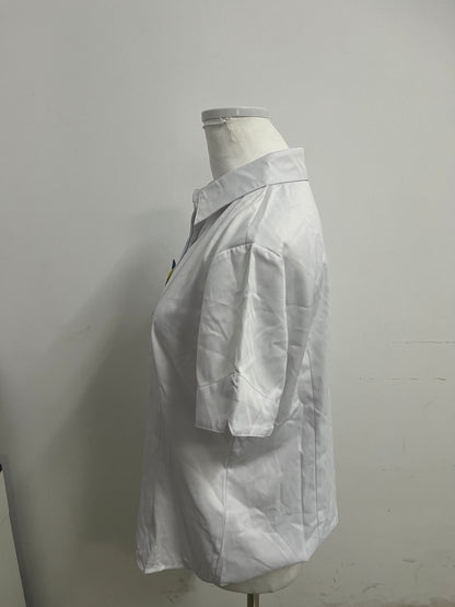 Aifull White Chemise - Short-Sleeve, Tailored Fit for Office & Daily Looks