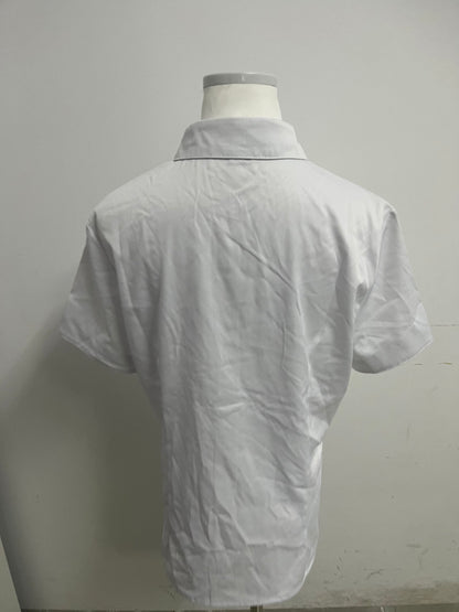 Aifull White Chemise - Short-Sleeve, Tailored Fit for Office & Daily Looks