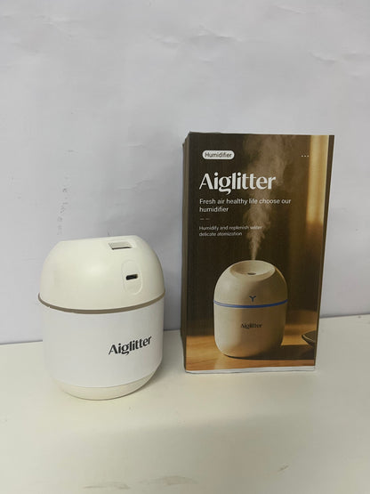 【Aiglitter Humidifiers】——Aiglitter Mini Egg Humidifier - Quiet & Portable, 300ml Desktop Humidifier with Night Light for Bedroom, Office & Car