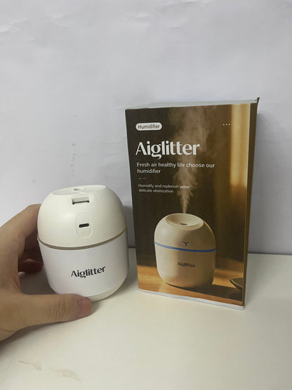 【Aiglitter Humidifiers】——Aiglitter Mini Egg Humidifier - Quiet & Portable, 300ml Desktop Humidifier with Night Light for Bedroom, Office & Car
