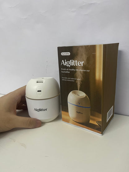 【Aiglitter Humidifiers】——Aiglitter Mini Egg Humidifier - Quiet & Portable, 300ml Desktop Humidifier with Night Light for Bedroom, Office & Car