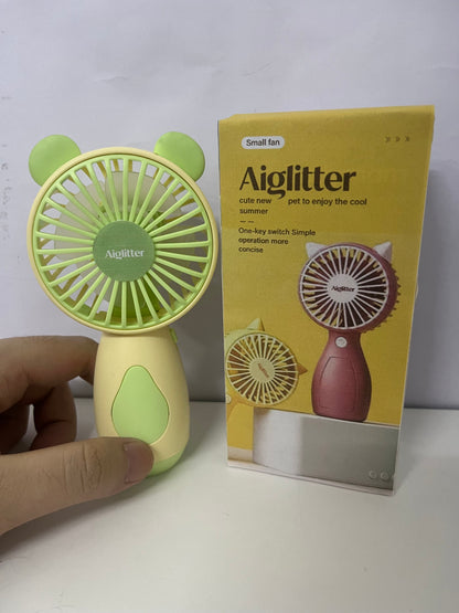 [Aiglitter Electric fans]——Aiglitter Cute Pet Handheld Fan - 3 Speeds, Quiet & Powerful, Portable Mini Fan for Summer