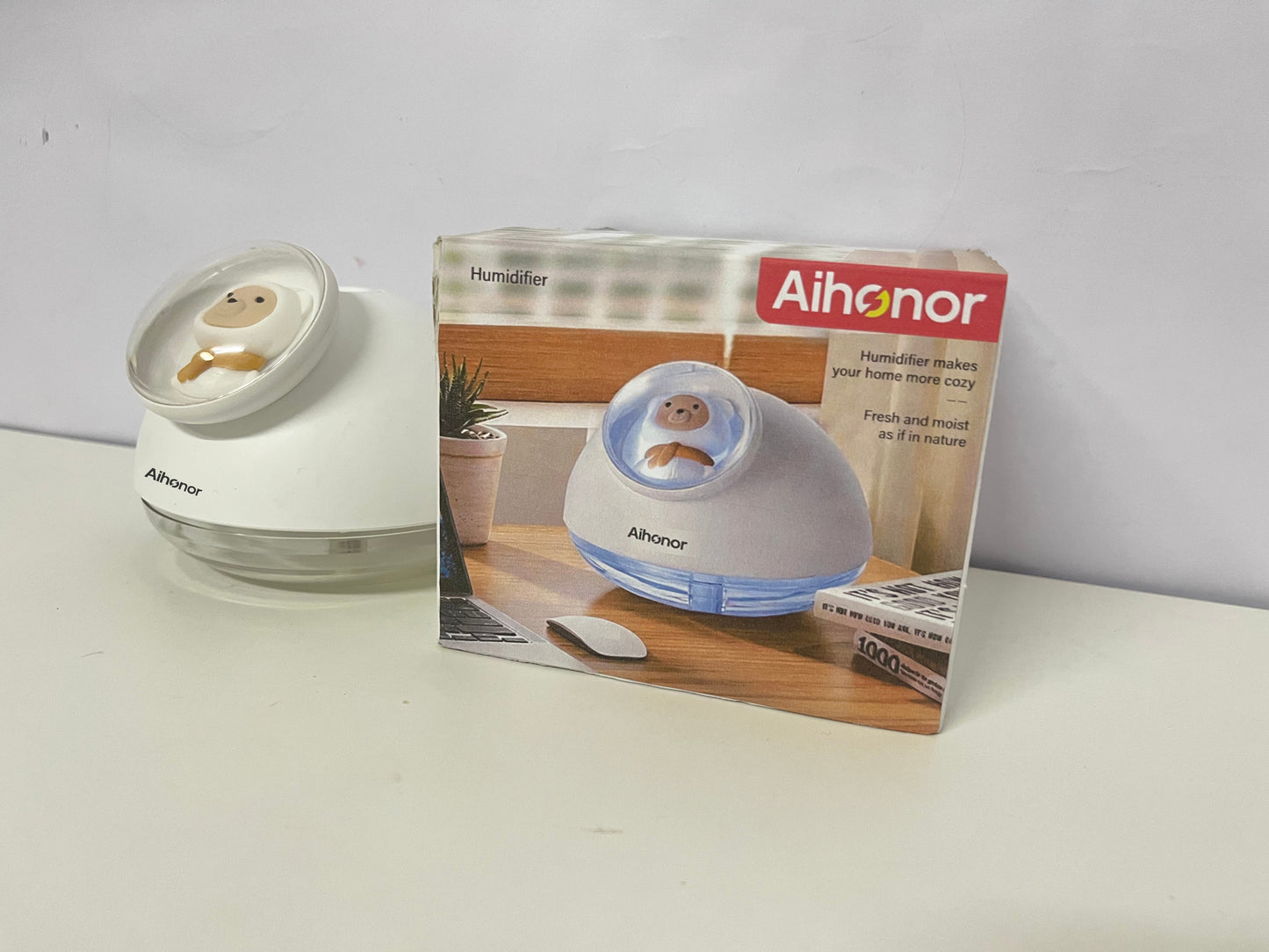 Aihonor Cute Bear Humidifier Silent Hydration Style Fresh Humidification A Lovely Moisturizing Item for Home/Office