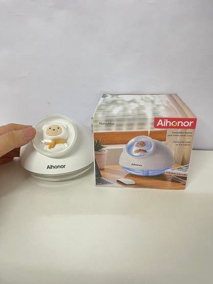Aihonor Cute Bear Humidifier Silent Hydration Style Fresh Humidification A Lovely Moisturizing Item for Home/Office