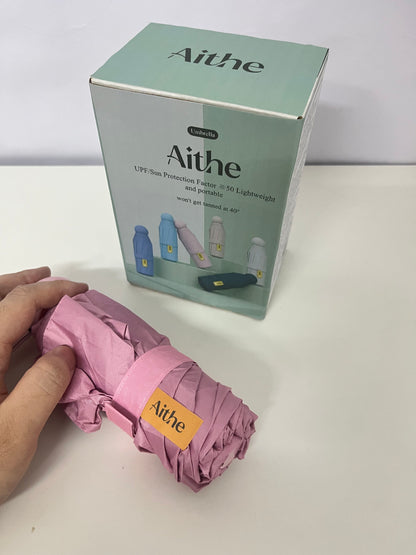 Aithe Pink Mini Umbrella - Compact Portable with UPF 50+ Sun Defense