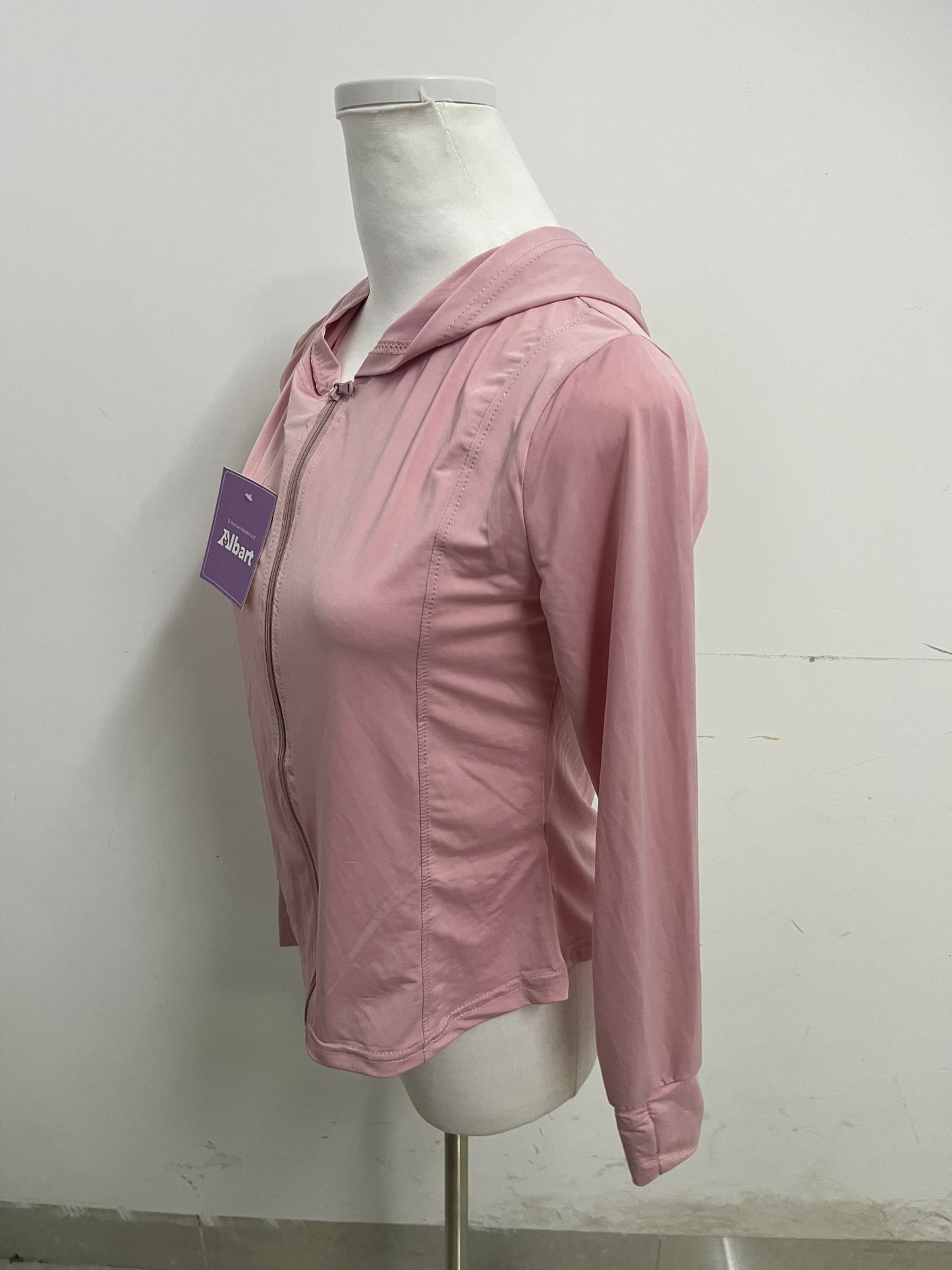 Albart Pink Tracksuit - Hooded Sun Protection with Zip-Up Design