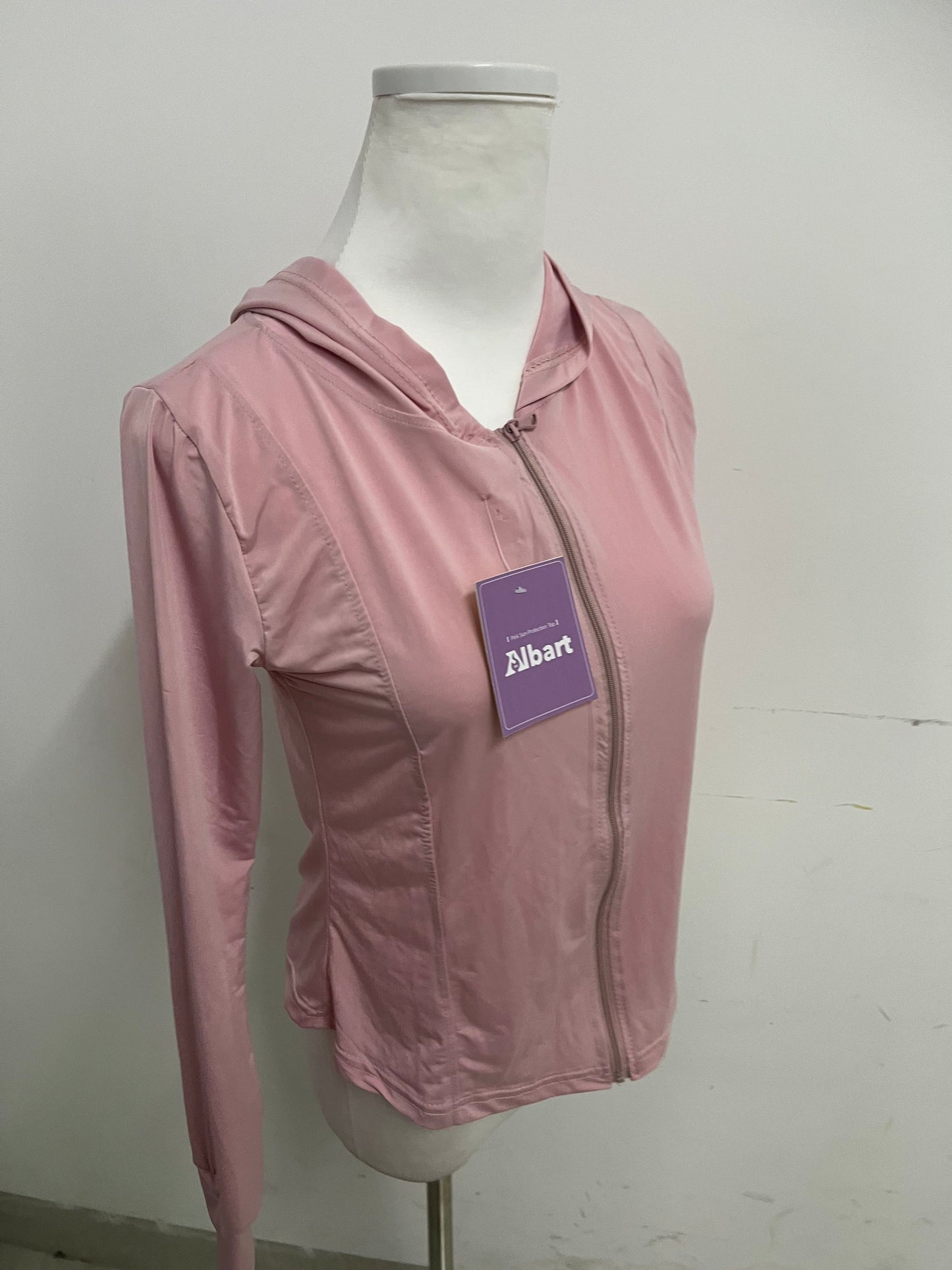 Albart Pink Tracksuit - Hooded Sun Protection with Zip-Up Design