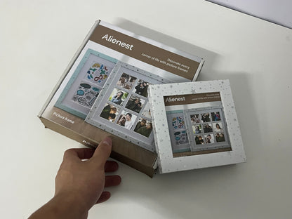 [Alienest Picture frames]——Alienest Starlight Collage Picture Frame - 9-Grid DIY Photo Wall Desktop Decor Frame