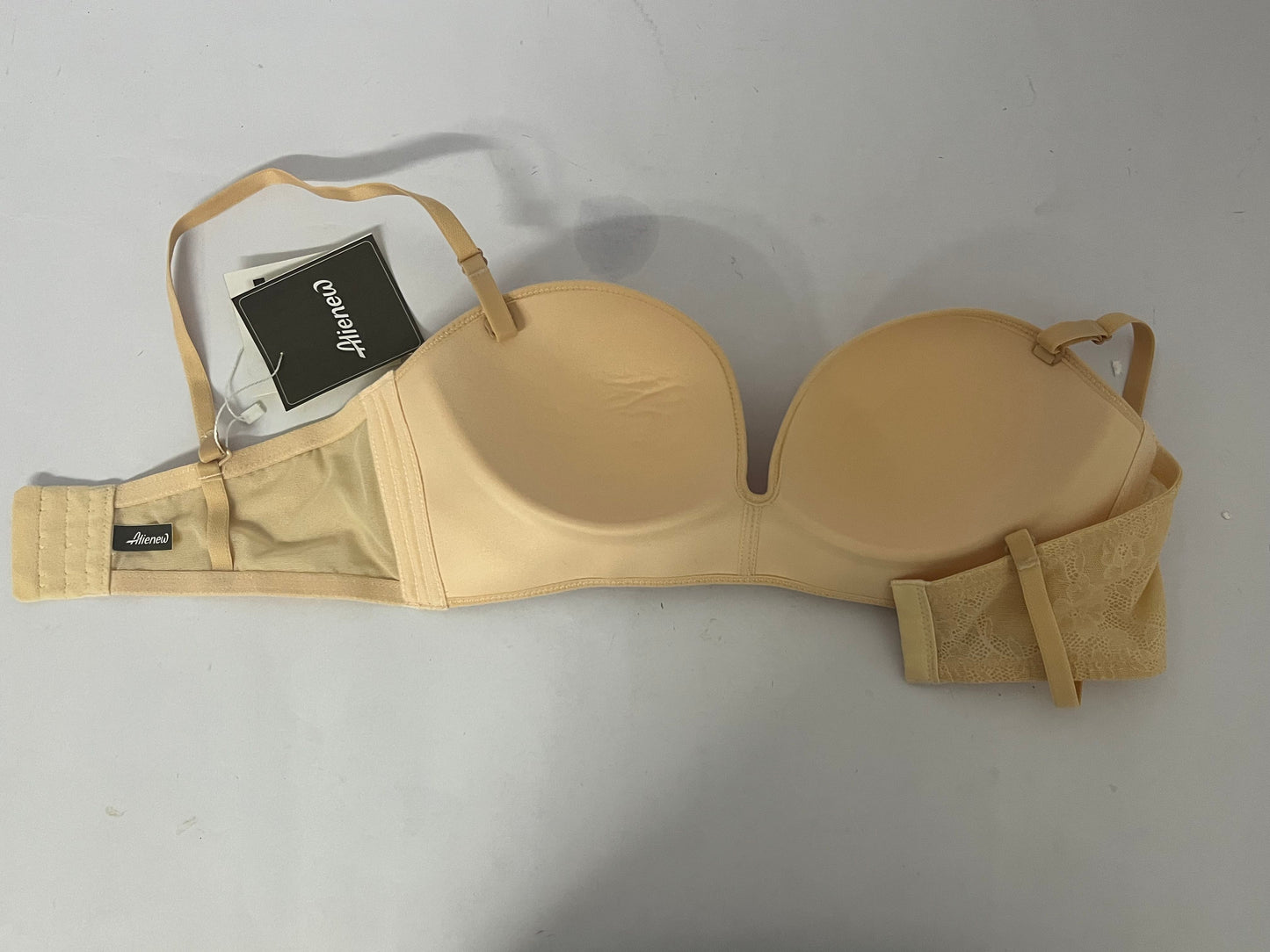 Alienew Women's Push Up Bra Deep V Plunge Underwire T-Shirt Bra Multiway 2 Cups Up