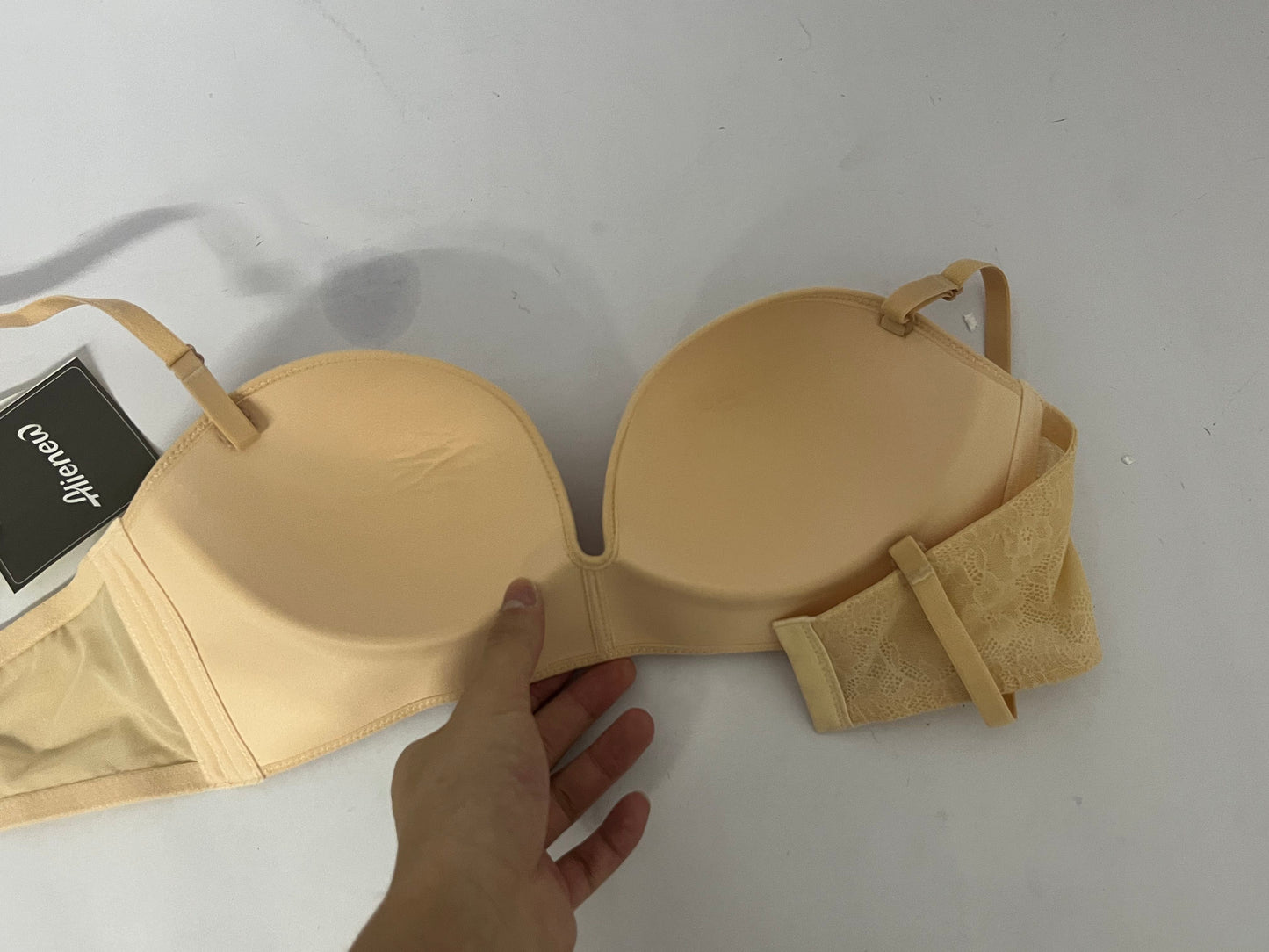 Alienew Women's Push Up Bra Deep V Plunge Underwire T-Shirt Bra Multiway 2 Cups Up