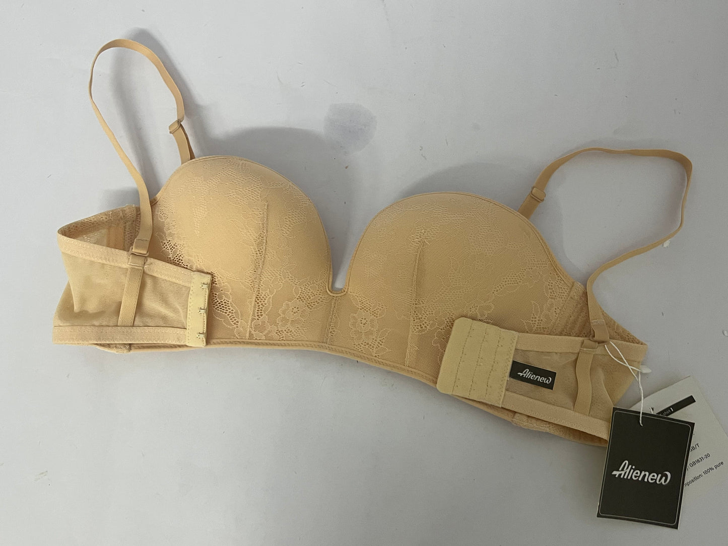 Alienew Women's Push Up Bra Deep V Plunge Underwire T-Shirt Bra Multiway 2 Cups Up