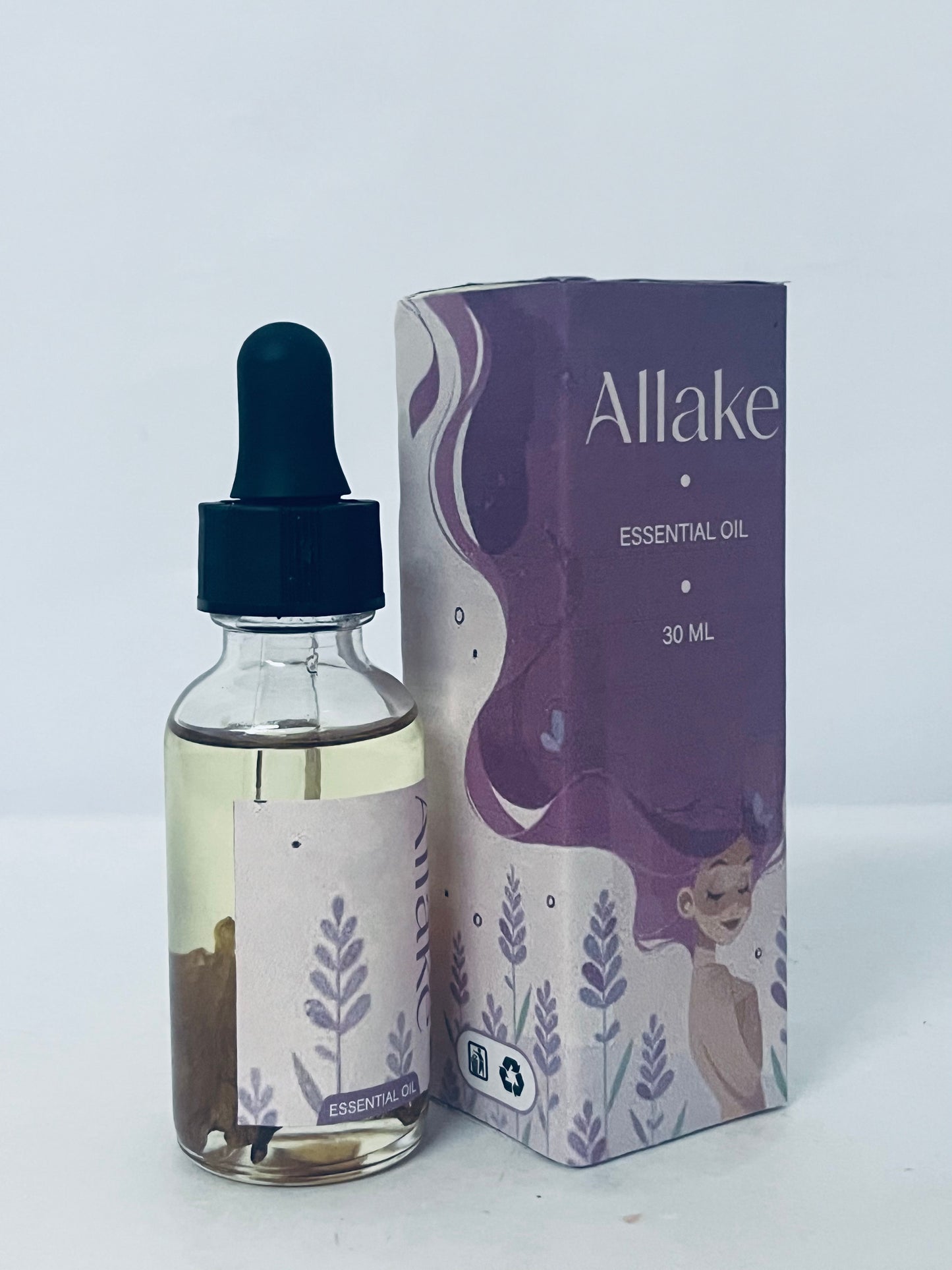 Allake Ethereal oils 30ml Pure Lavender & Sweet Almond Oil for Hair, Nails & Body Nourishing Body Oil After Shower Perfume Oil for Skin Volumizing Lavender Essential Oils for Women Organic Dry Body Oil.