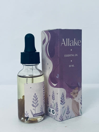 Allake Ethereal oils 30ml Pure Lavender & Sweet Almond Oil for Hair, Nails & Body Nourishing Body Oil After Shower Perfume Oil for Skin Volumizing Lavender Essential Oils for Women Organic Dry Body Oil.