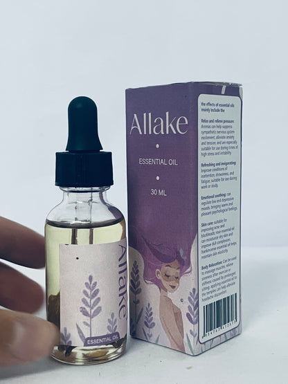 Allake Ethereal oils 30ml Pure Lavender & Sweet Almond Oil for Hair, Nails & Body Nourishing Body Oil After Shower Perfume Oil for Skin Volumizing Lavender Essential Oils for Women Organic Dry Body Oil.